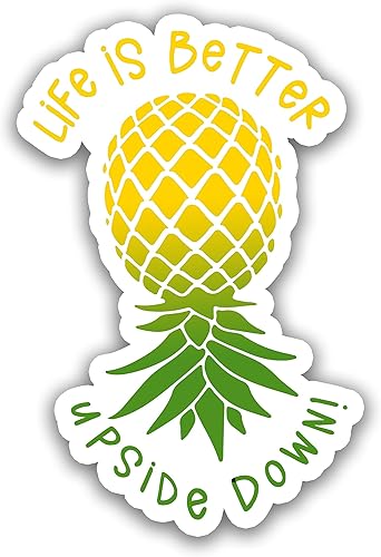 (3 unidades) Life is Better - Calcomanías al revés, calcomanías de piña al revés, calcomanías de piña Swinger, calcomanías divertidas de vinilo