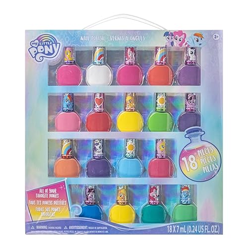 Townley Girl My Little Pony - Juego de esmaltes de uñas no tóxicos a base de agua con colores brillantes y opacos para niñas, niños y adolescentes a