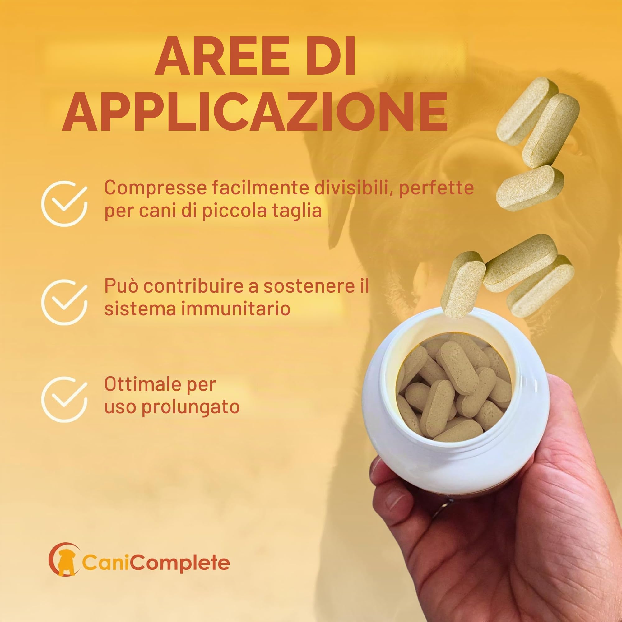 Articolazioni cane | Integratore cani CaniComplete, compresse per le articolazioni del cane con Glucosamina, Condroitina, Artiglio del Diavolo, MSM e Vitamine – supporto articolare