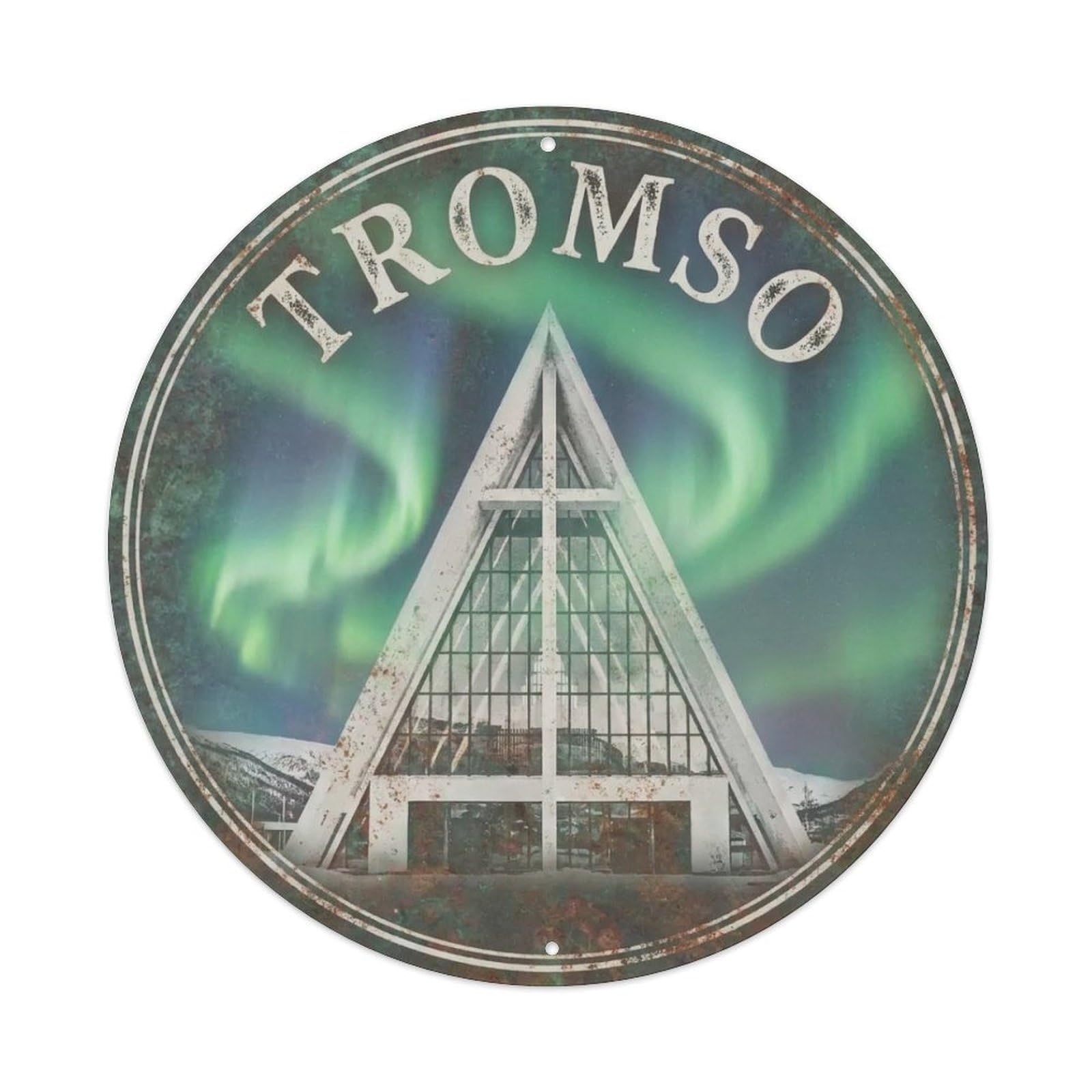 Travel Vintage Norway Tromso Metal Tin Sign