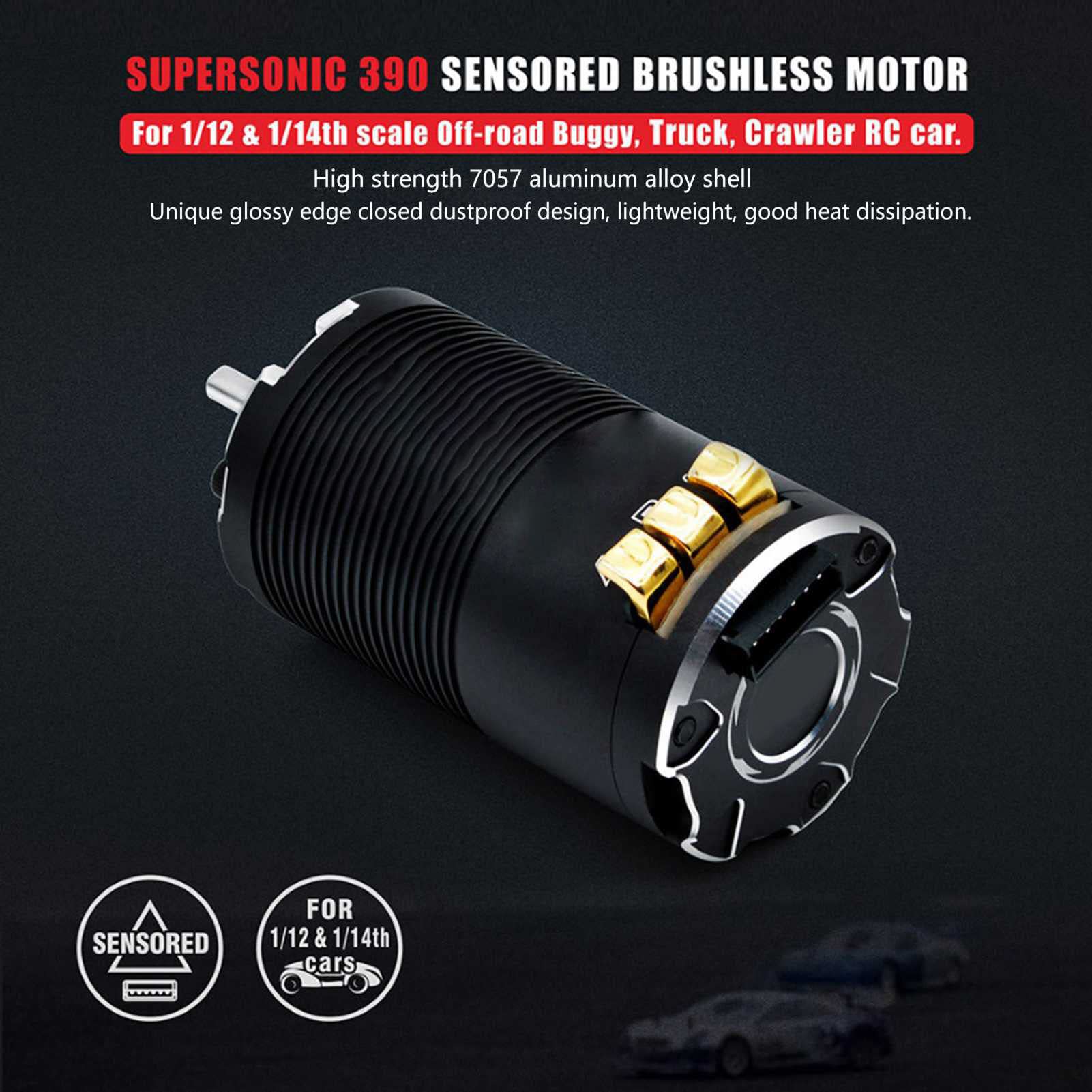 Motor sin escobillas para coche RC 10,5 T 3650KV 3.175mm Motor sin escobillas con sensor de eje para coche RC 1/12 1/14