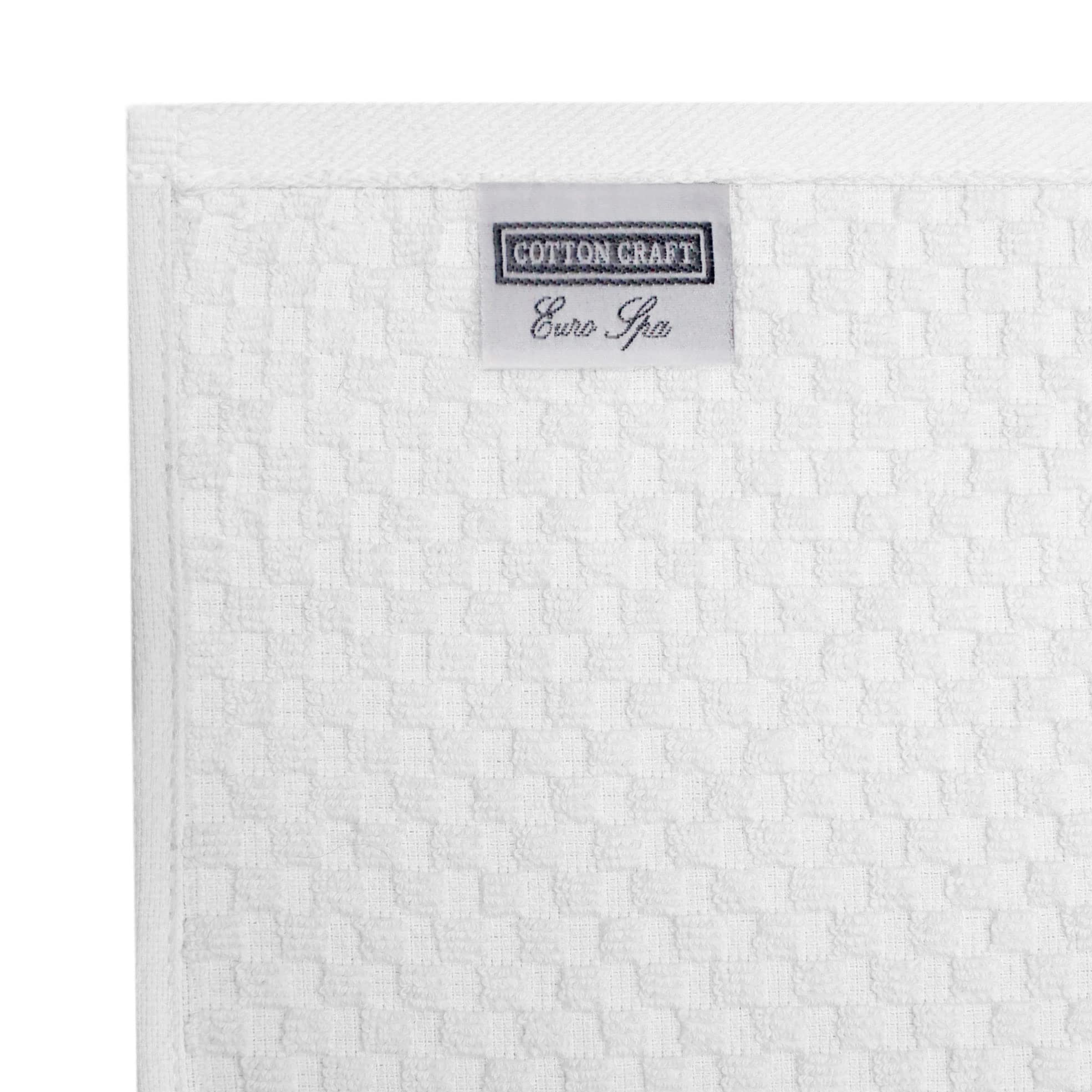COTTON CRAFT Euro SPA Waffle - Juego de 12 Toallas de baño de Lujo de algodón Puro Hilado en Anillo, Tejido de gofre, absorbentes de Felpa para Uso Diario, Hotel, Gimnasio, Ducha, Playa, Cocina,