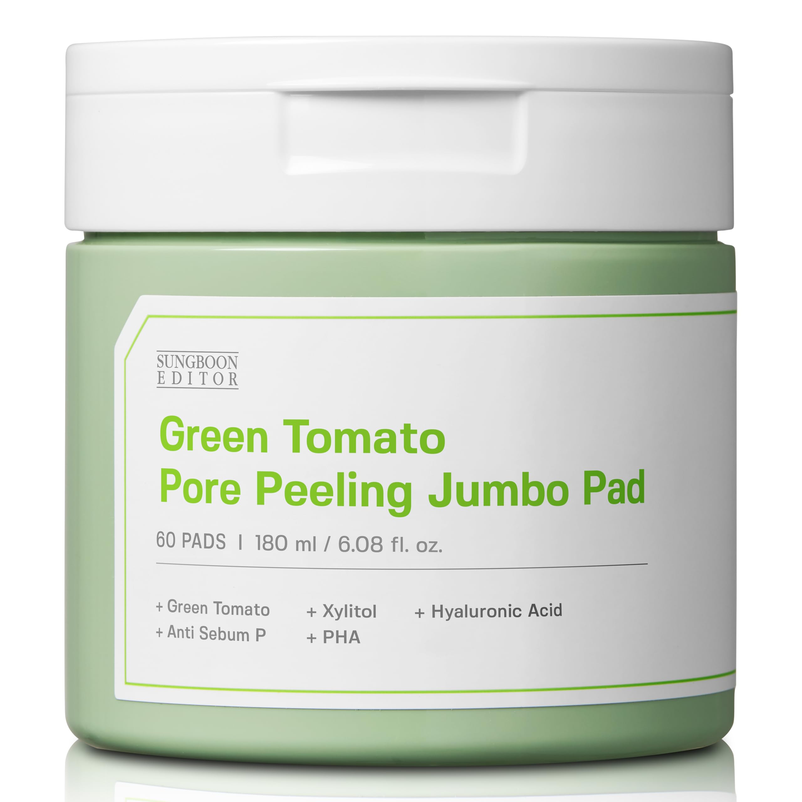 SUNGBOON EDITOR Green Tomato Pore Peeling Jumbo Pad | 50 Pads | Pore Care | Peeling | Purifying