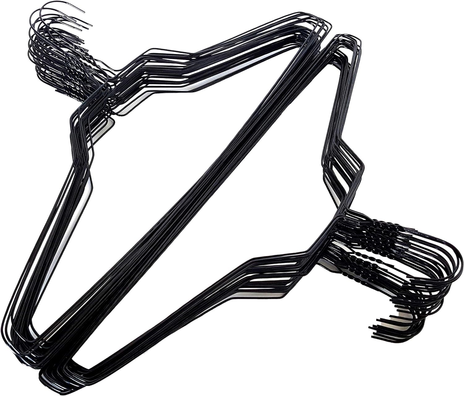 Wire Hangers 18" Standard Clothes Hangers … (50) (Black)