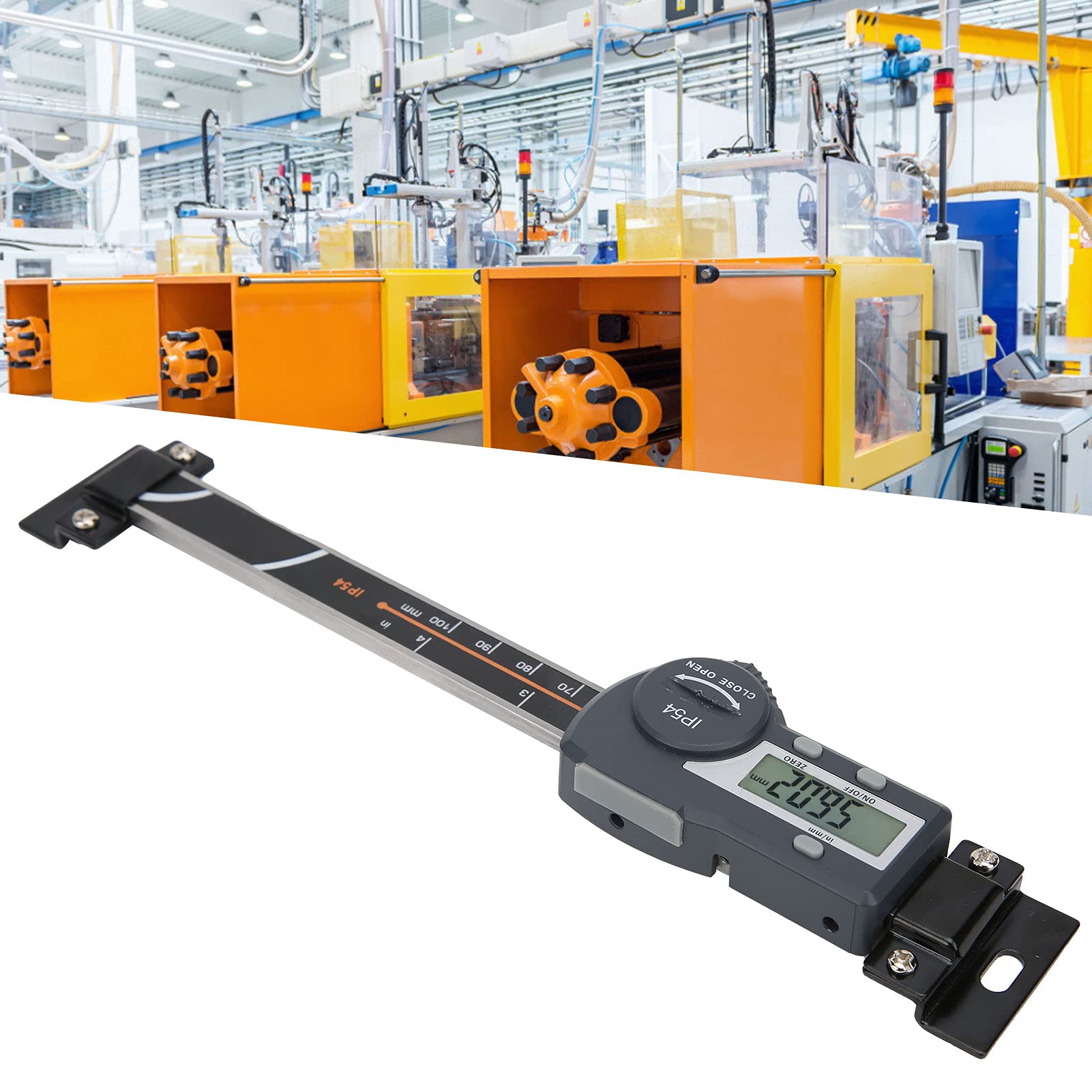 Vernier Zacisk hamulcowy cyfrowy miernik poziomy, przemysłowe narzędzie pomiarowe z wyświetlaczem LCD, zakres 0-100 mm, stop aluminium i tworzywo sztuczne, do tokarek i