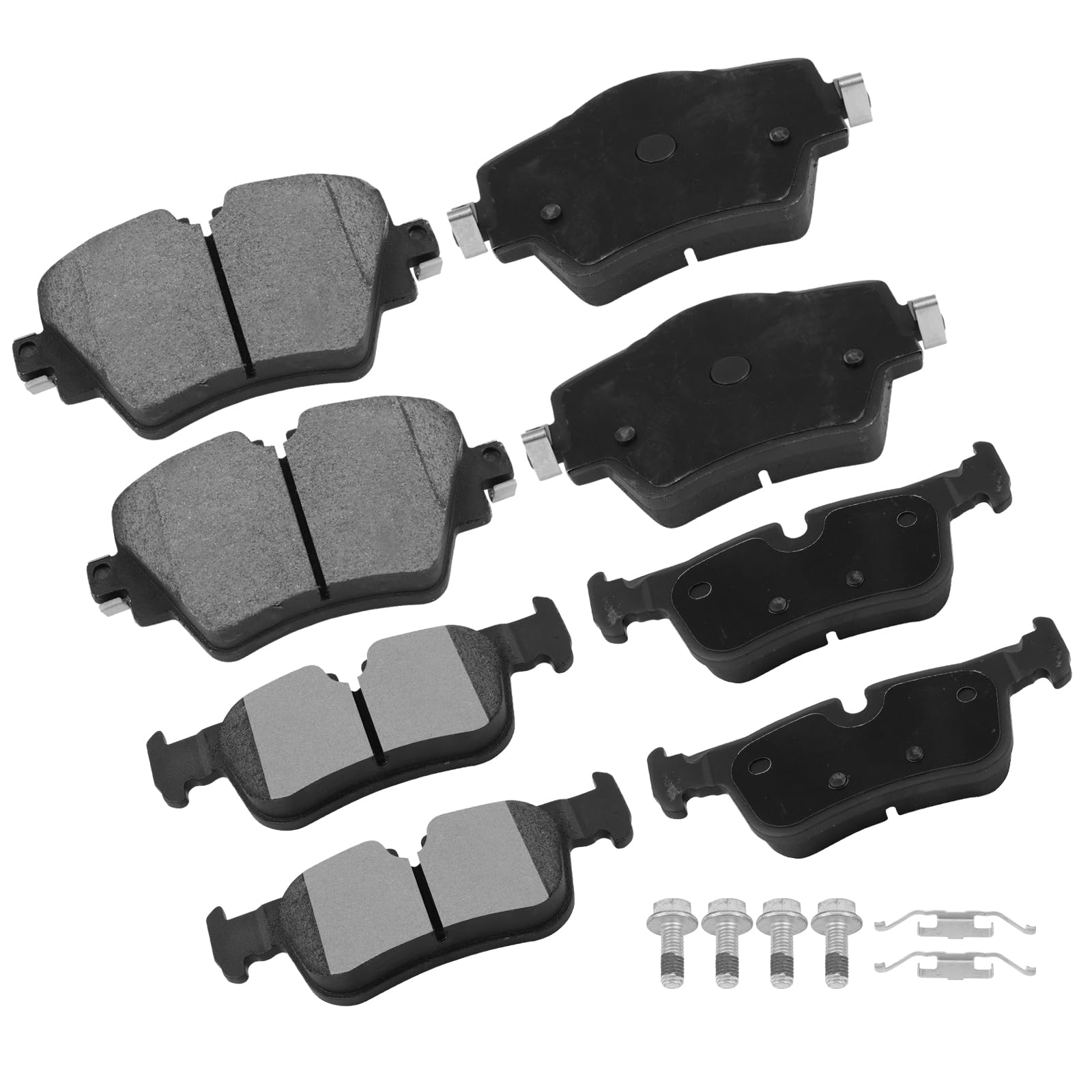 cciyu D1892 D1762 Brake Pads w/Hardware Front Rear Disc Brake Pad Set
