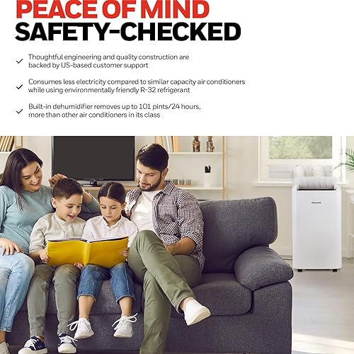 Miniatura 9 de Honeywell Manguera dual HW4CEDAWW0 14500 BTU aire acondicionado portátil con deshumidificador y ventilador color blanco