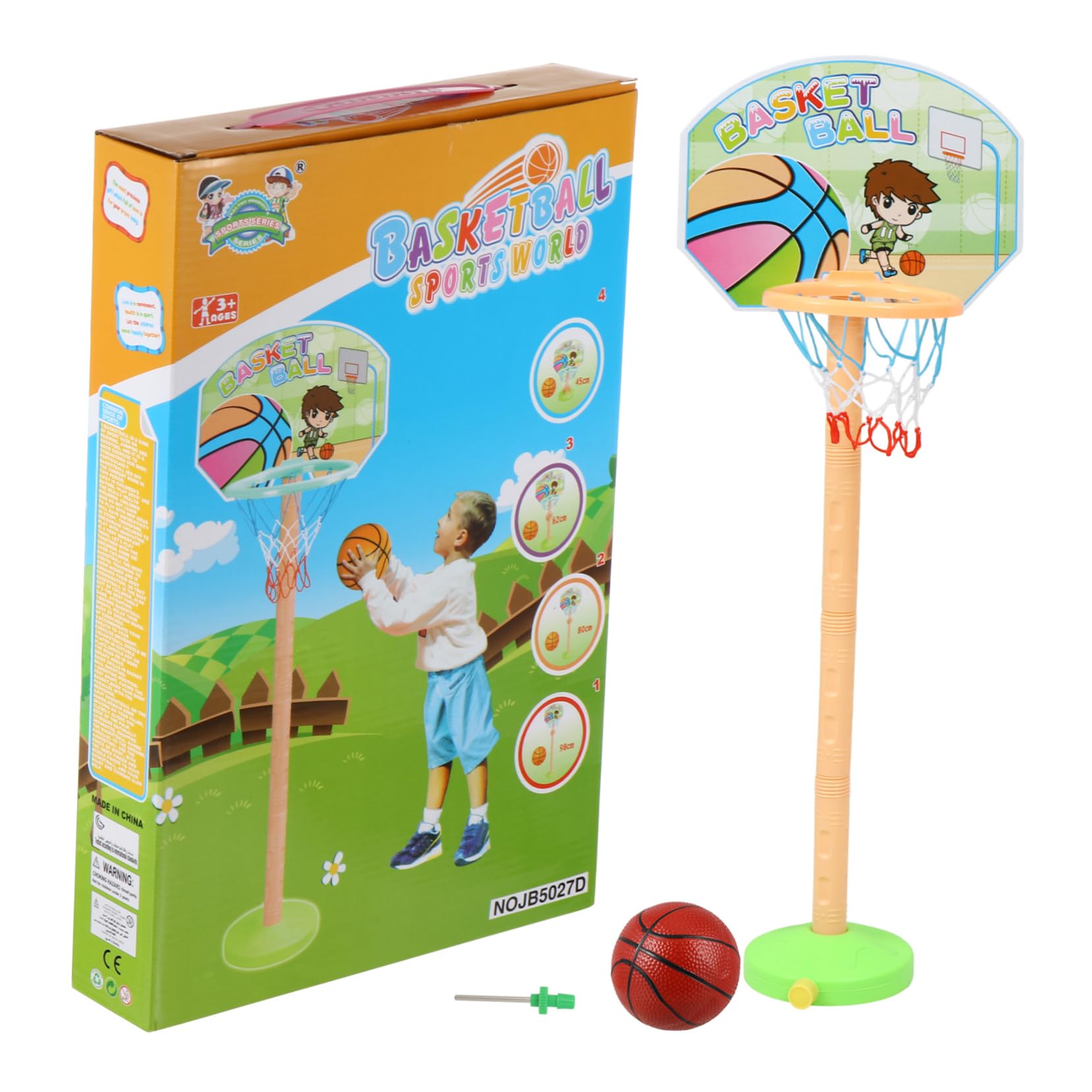 Juego de baloncesto para niños con canasta de plástico resistente para interior y exterior 8