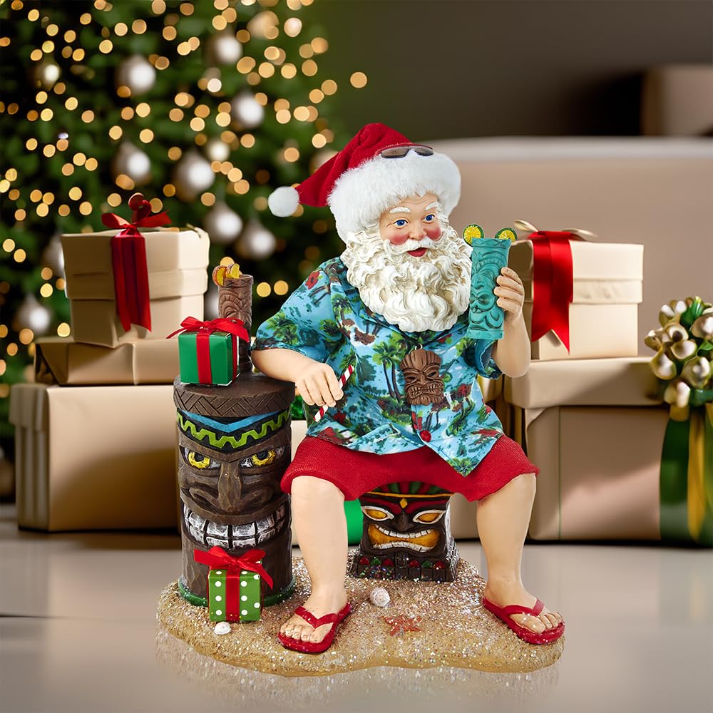 Amazon.com: Kurt S. Adler 12-Inch Fabriché Tiki Beach Santa : Home