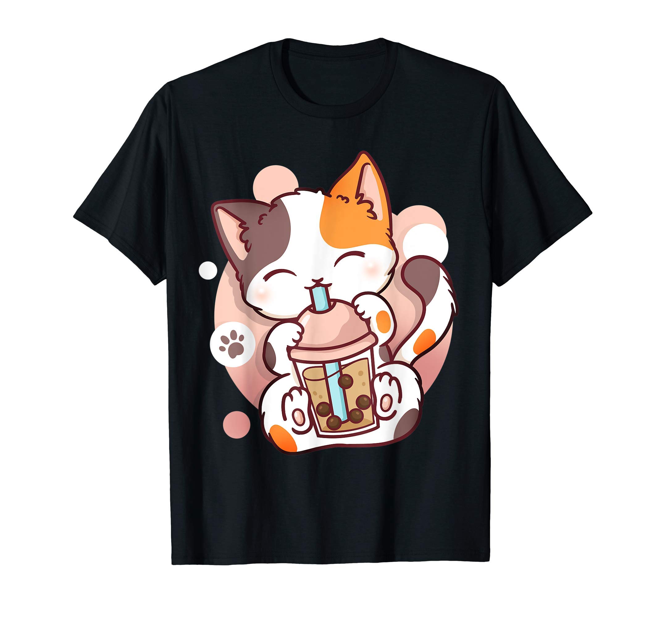 Kawaii Anime ShirtsCat Boba Tea Bubble Tea Anime Kawaii Neko T-ShirtOEKO-TEX STANDARD 100