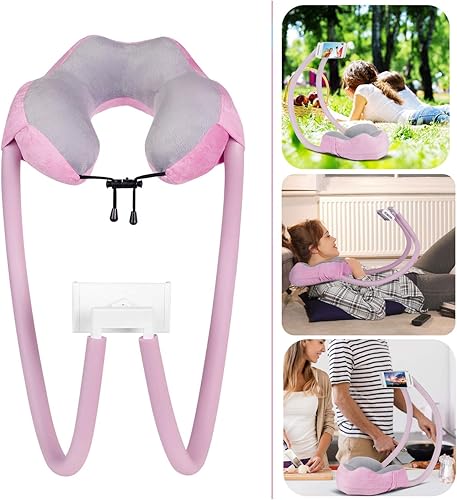 AIMI Soporte para teléfono con almohada de cuello, soporte para teléfono celular, adecuado para el hogar, viajes, al aire libre, comodidad,