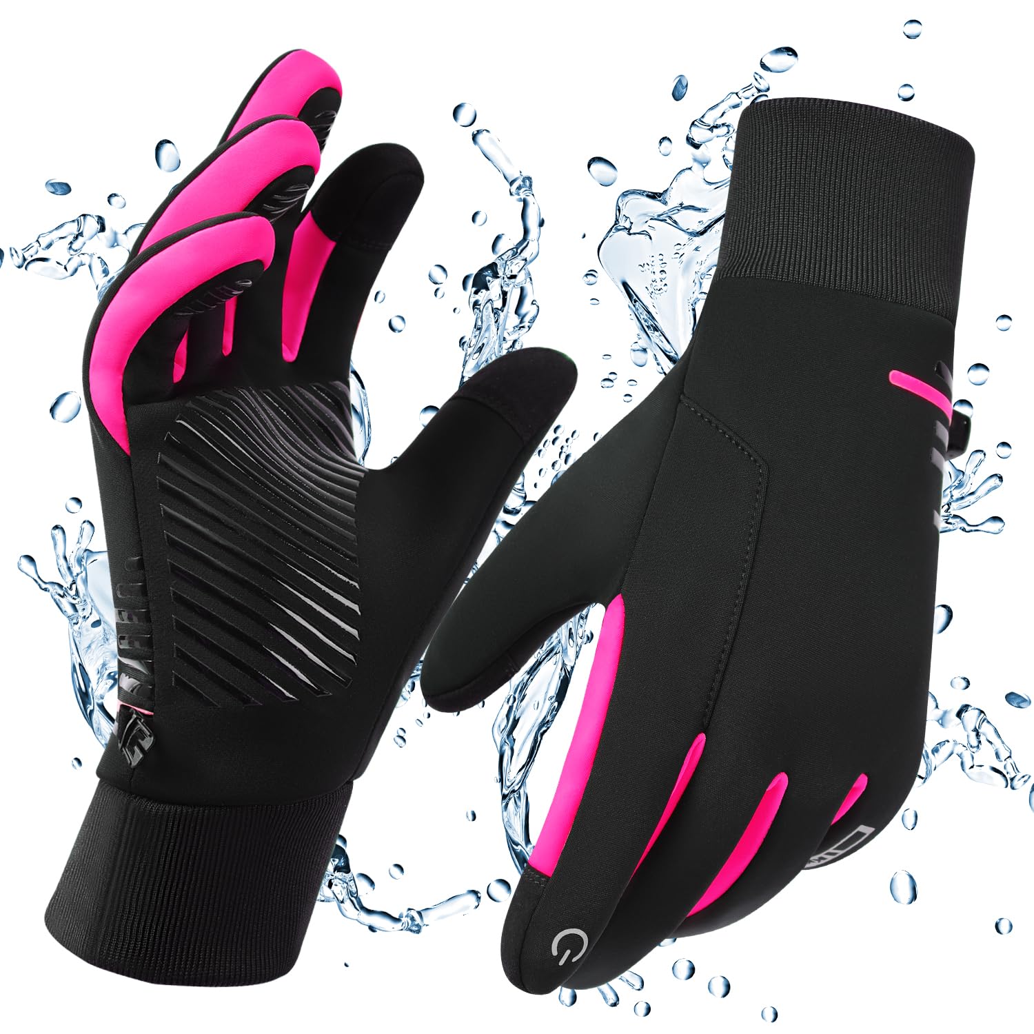 kyncilor Guanti Invernali Impermeabili Uomo,Guanti Moto Invernali Donna, Fodera Soffice, Touch Screen, Silicone Antiscivolo, Guanti Termici per Sci, Bici, Corsa