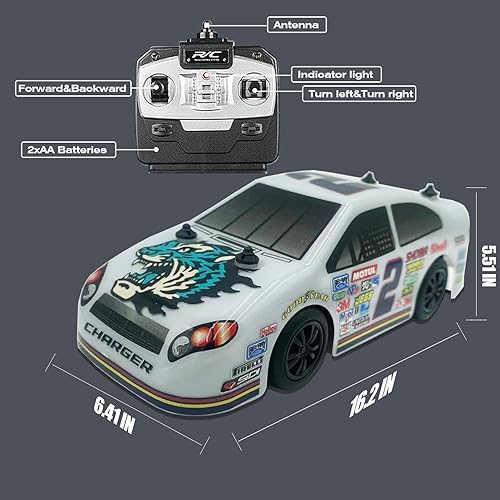 Miniatura 7 de Boersma Auto de control remoto, auto de deriva rápido a control remoto para niños, escala 128 2WD de alta velocidad, auto a control remoto, juguetes