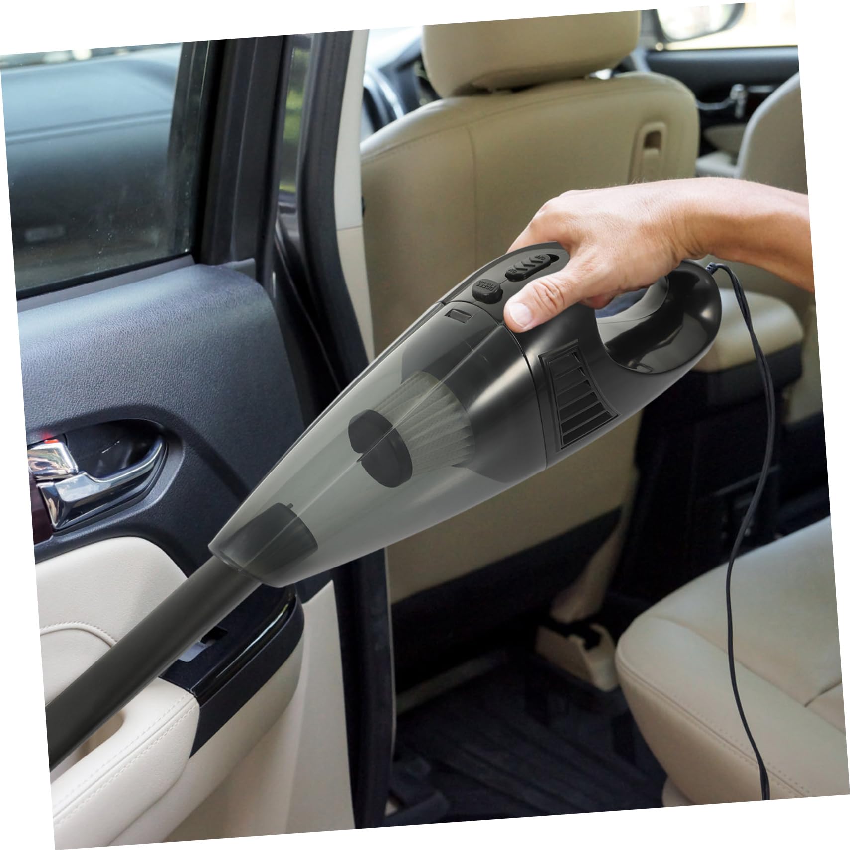 Hemobllo Aspirapolvere Auto Portatile per Pulizia Auto, Lavaggio a Secco e Bagnato, Aspiratore Portatile, Raccoglipolvere Dual-Use, ABS Nero
