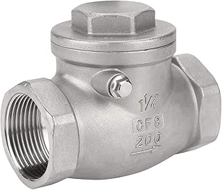 LANTRO JS Stainless Steel DN32 1 1/4“ Female Thread Check Valve, 200PSI Non Return Swing Check Valve, Backflow Prevention