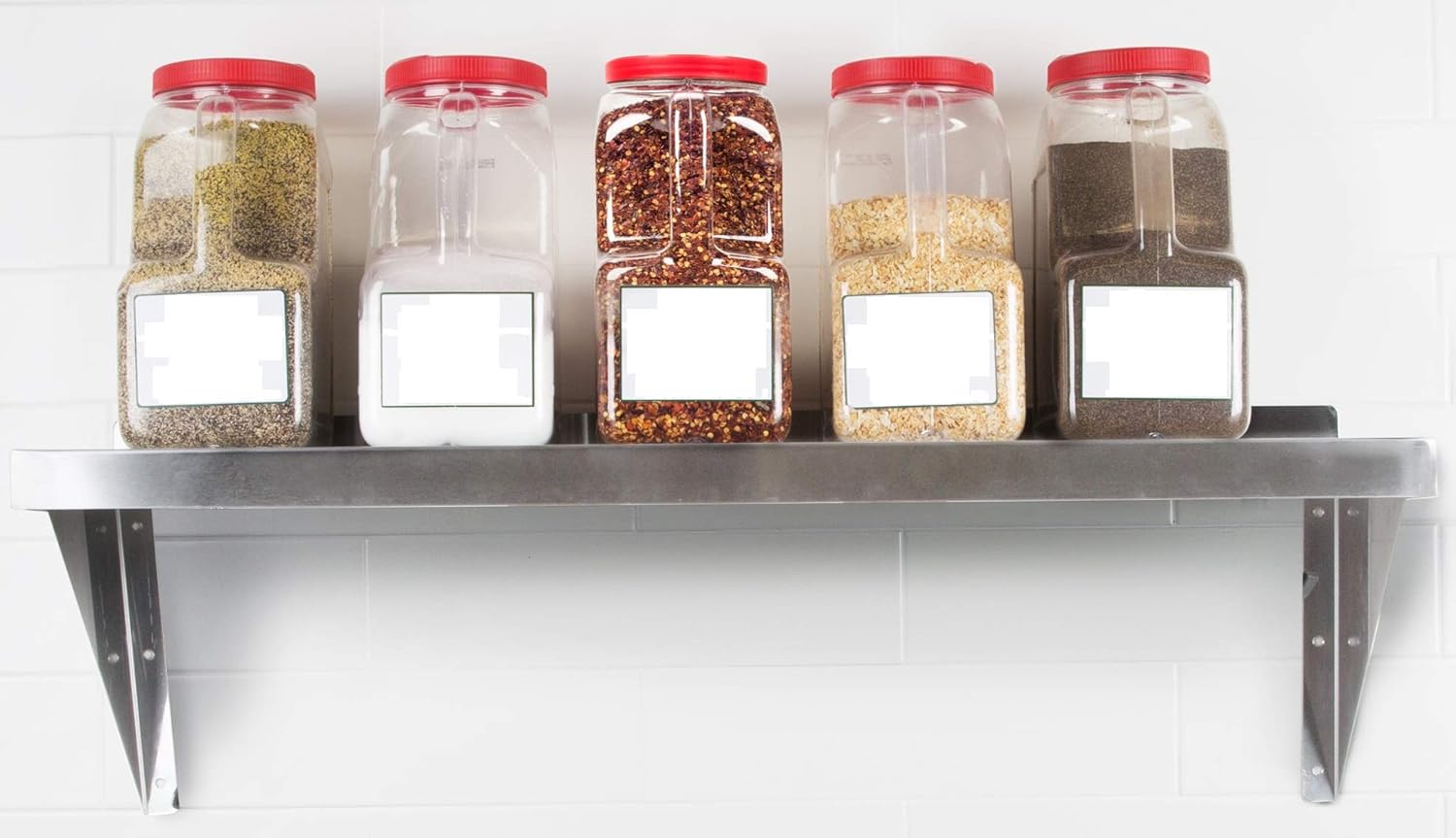 30" Stainless Steel Floating Wall Shelf with Brackets