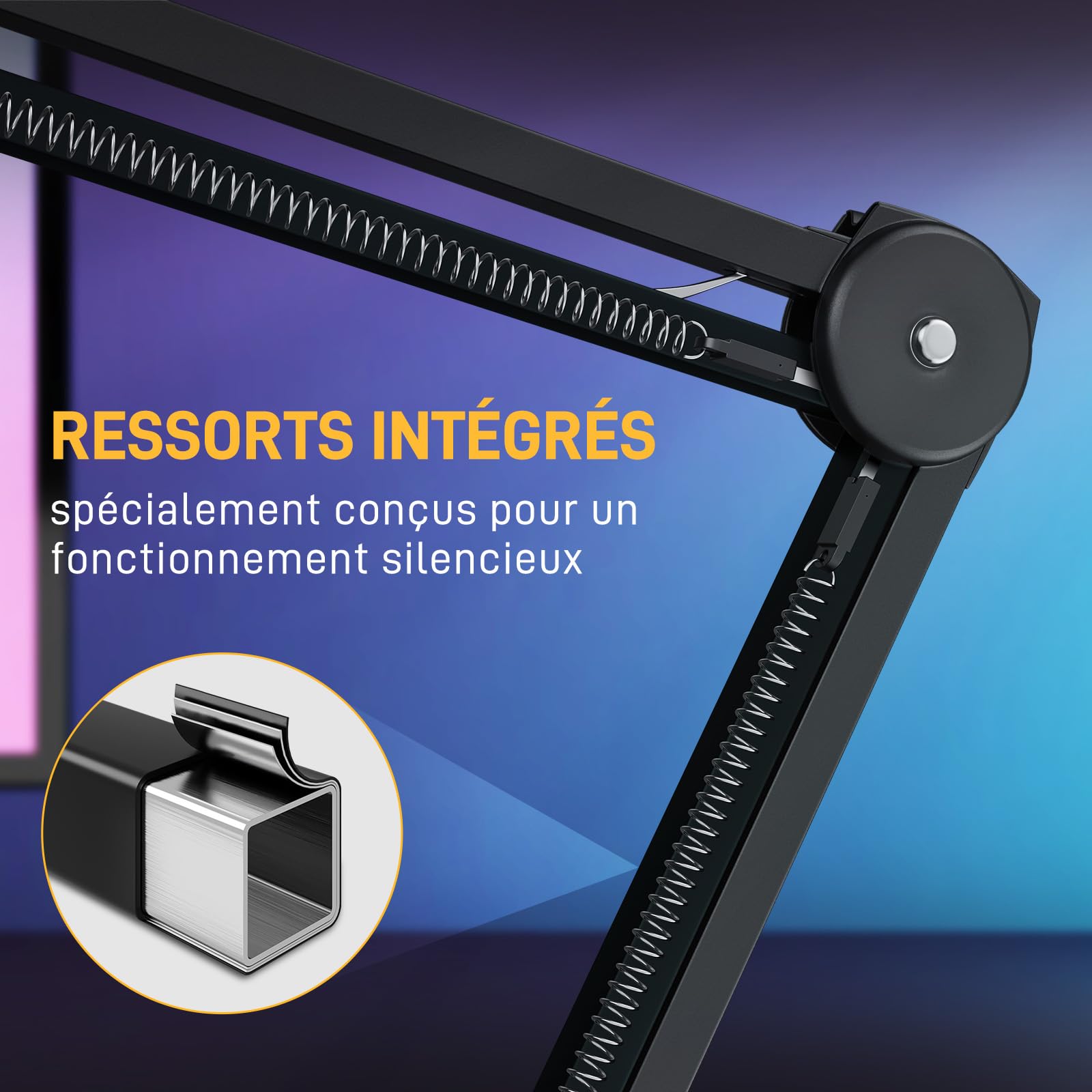 MAONO Bras micro BA37 noir - Support réglable avec adaptateur 3/8 à 5/8 pouces. Compatible Blue Yeti, HyperX QuadCast/SoloCast, Elgato Wave, FIFINE. Idéal podcast, streaming et gaming