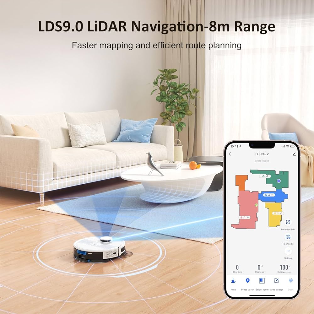 Lubluelu 4000Pa Robot Vacuum with LiDAR Navigation and Mopping