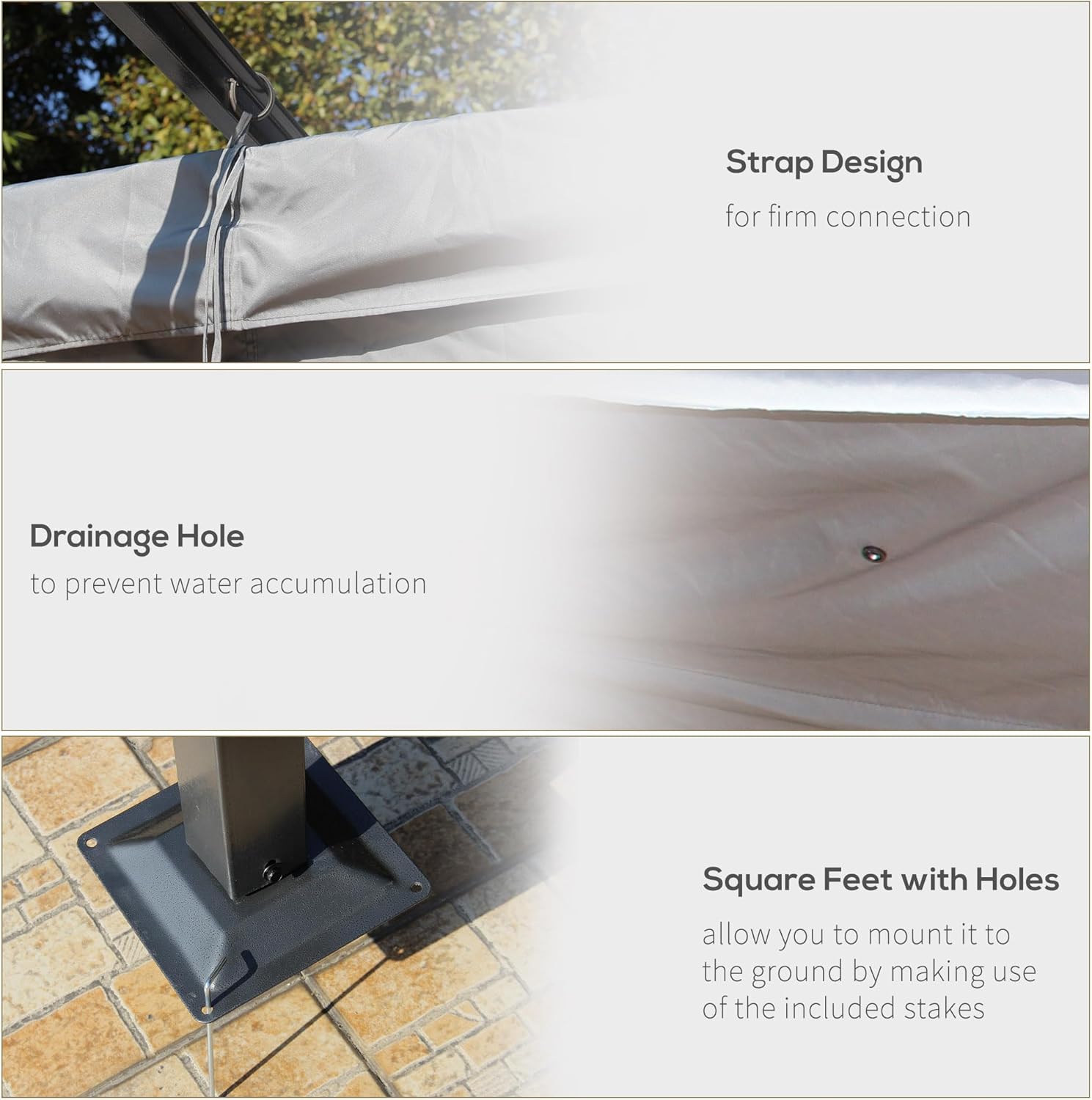 Gray Steel Retractable Pergola Canopy with UV Protection