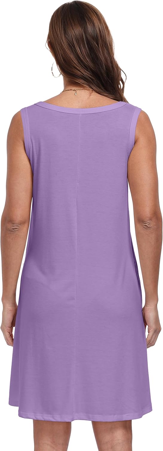 elescat Sundresses for Women Casual Loose Summer Dresses Sleeveless U Neck Tank Dress with Pockets - Image 5