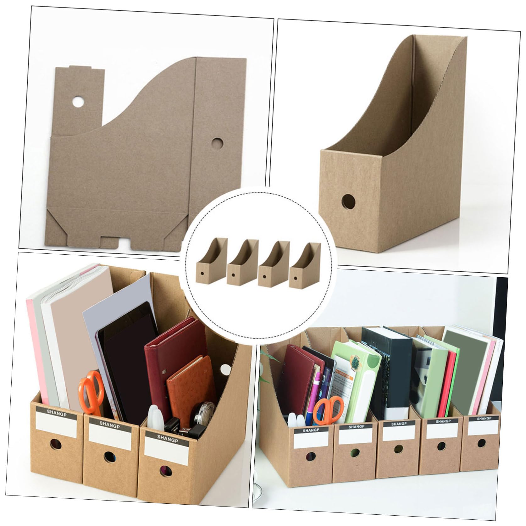 Housoutil 8 Piezas Cajas Organizadoras para Oficina Cajas Ligeras para Almacenamiento de y Archivos Organizadores Transparentes para Escritorio y Estudio