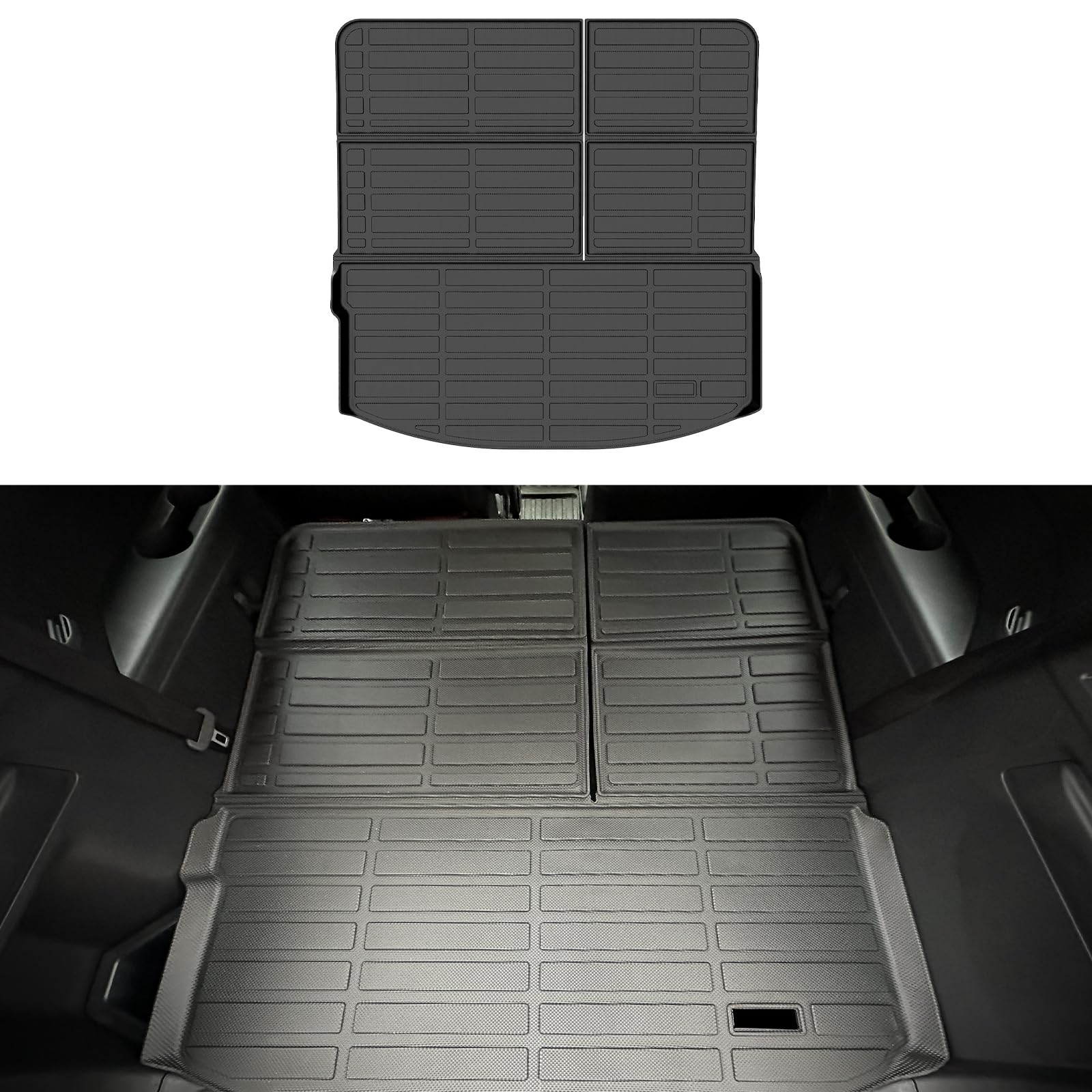 Binmotor-All Weather Cargo Liner for Mazda CX-90 2024(7&8 Passengers), Custom Fit Car Trunk Mat, Waterproof Easy to Clean Cargo Mat Accessories-Black