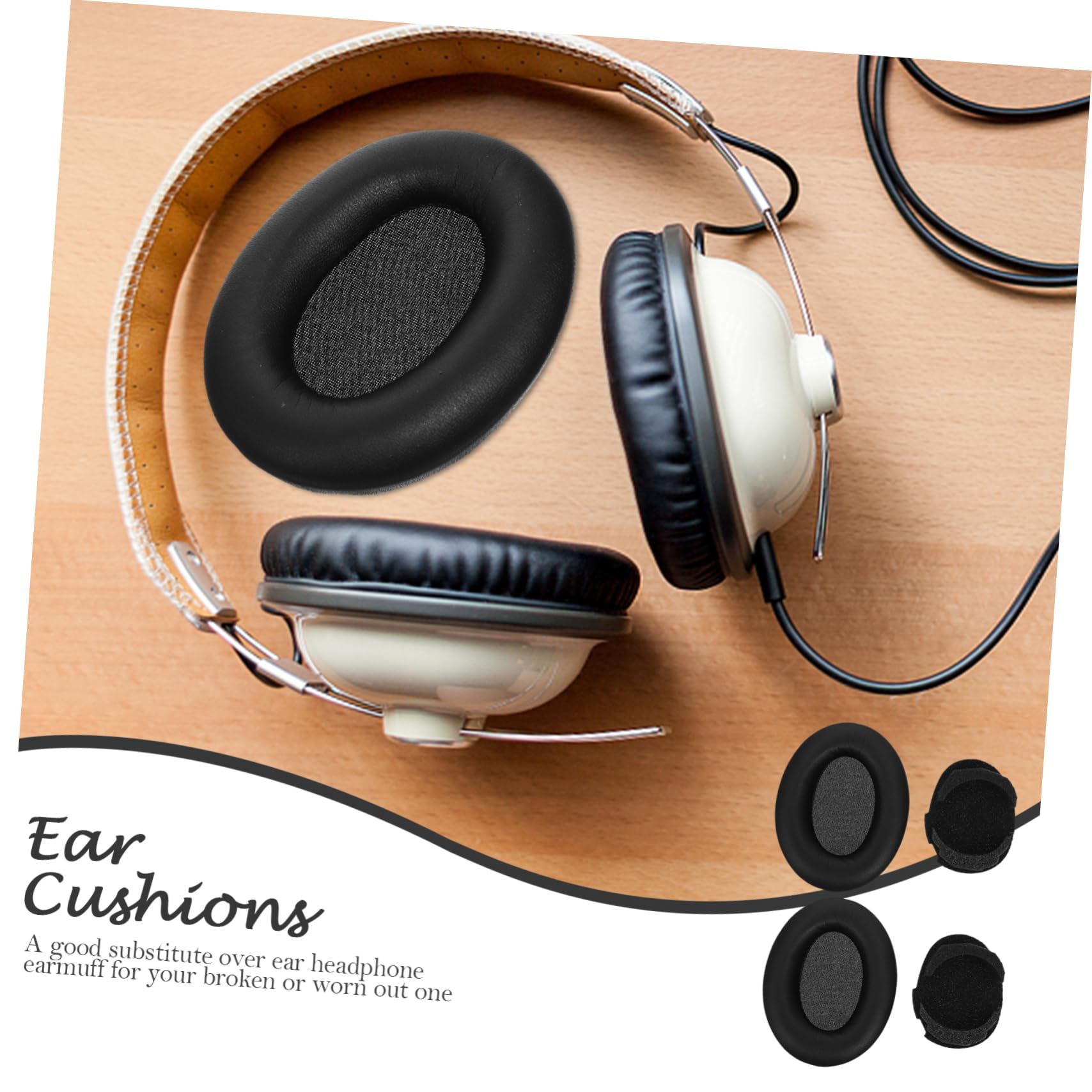 DOITOOL 4sätze Ersatz Ohrpolster Für - Bequeme Kunstleder Earpads Für Perfekten Für Musikliebhaber Einfache Langlebig Und Komfortabel