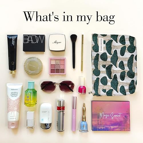 Miniatura 3 de STARDW Bolsas de cosméticos de flores para mujeres y niñas, bolsa de maquillaje de viaje, bolsa de maquillaje de lona de gran capacidad, bolsa