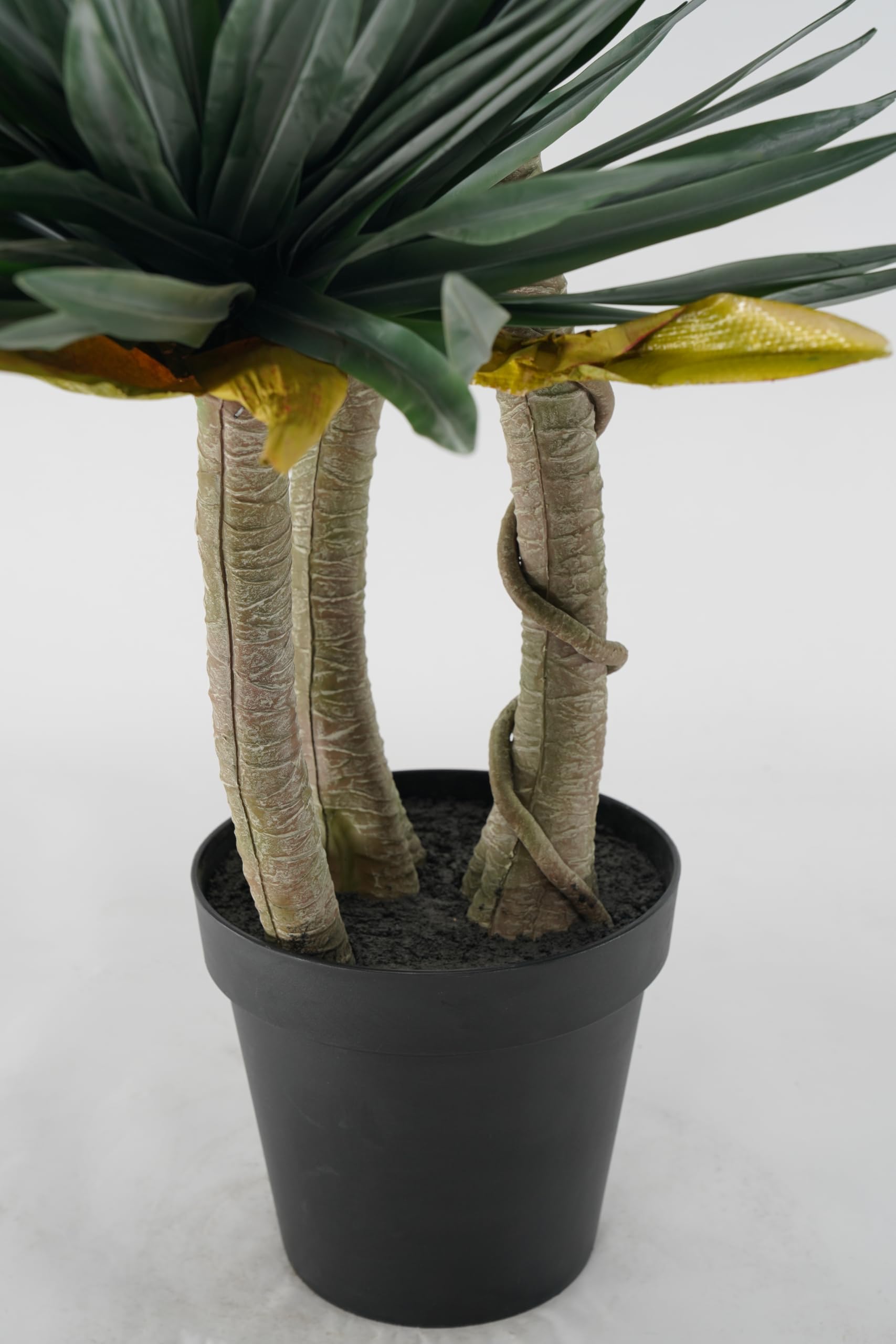 Yucca Pianta Grassa Sintetica da Arredamento Realistica 165 cm, Foglie PVC, per Spazi Interni, Abitazioni Residenziali e Attività Commerciali