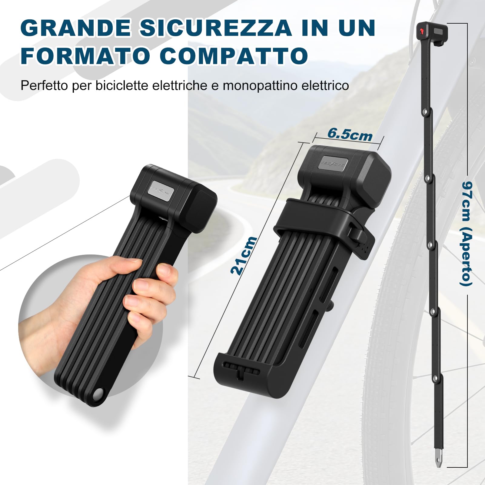 Lucchetto pieghevole per bicicletta, serratura pieghevole per bicicletta