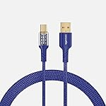 amazon basics 3A Fast Charging Braided USB A to USB Type C Data Cable(Blue -1.2 Meter)
