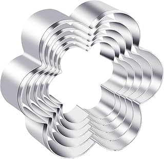 5 PCS Flower Cookie Cutters Floral Cookie Cutter Stainless Steel Flower Cookie Molds-2/2.2/2.6/3.2/3.6 Inches Flower Shape...