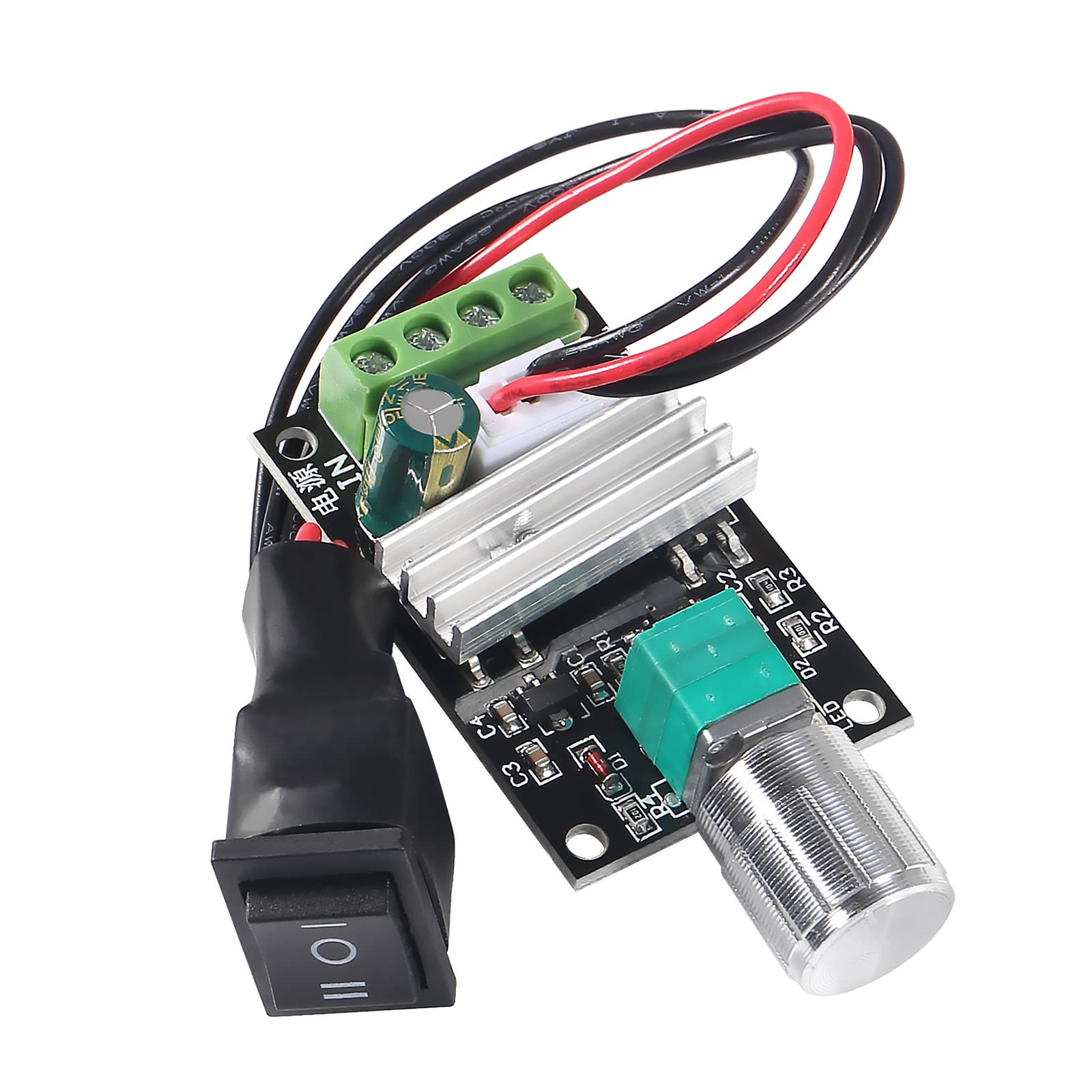 6 controladores de velocidad de motor PWM de 6 V, 12 V, 24 V, 28 V, 3 A, 80 W CC, regulador de velocidad, interruptor reversible ajustable 1203BB DC