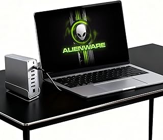Estación de acoplamiento para Dell Alienware m18 R2 R1 area-51 portátil de juegos de 18 pulgadas, USB C 15 en 1 con base giratoria de 360 °, 2 HDMI 4K y 1 DP, transferencia de puerto USB de 10 Gbps