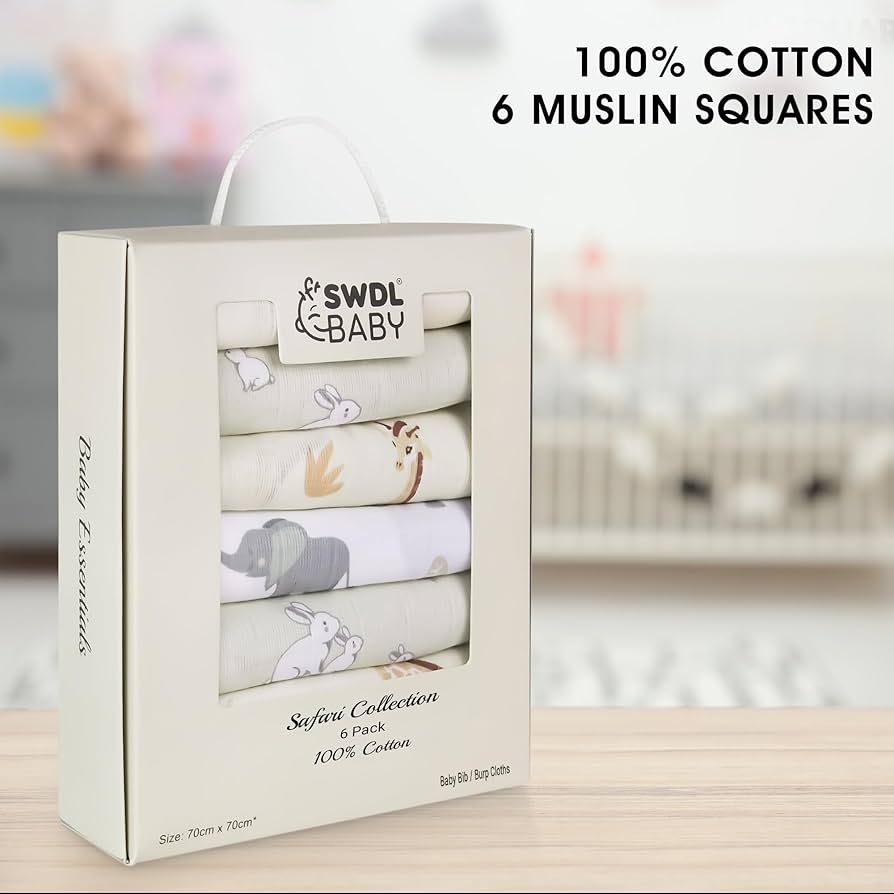 Organic Cotton & Bamboo Muslin Squares | Muslin Cloth | Neutral Baby Essentials