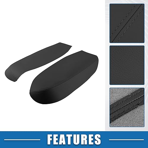 Miniatura 4 de A ABSOPRO Panel de la puerta delantera del coche reposabrazos cubierta interior de la puerta trims para Acura RDX 2007-2012 negro 1 par