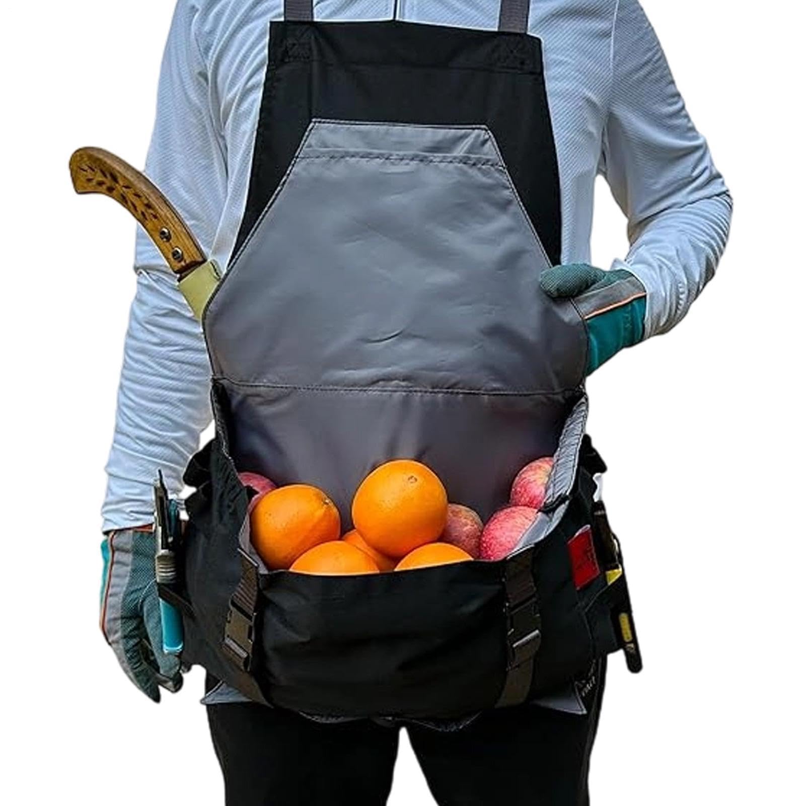 Tablier de récolte, dos croisé imperméable et robuste Oxford 600D | Tabliers de récolte de jardinage, pour jardiniers, cour, ferme, cueillette de fruits, légumes, aménagement paysager