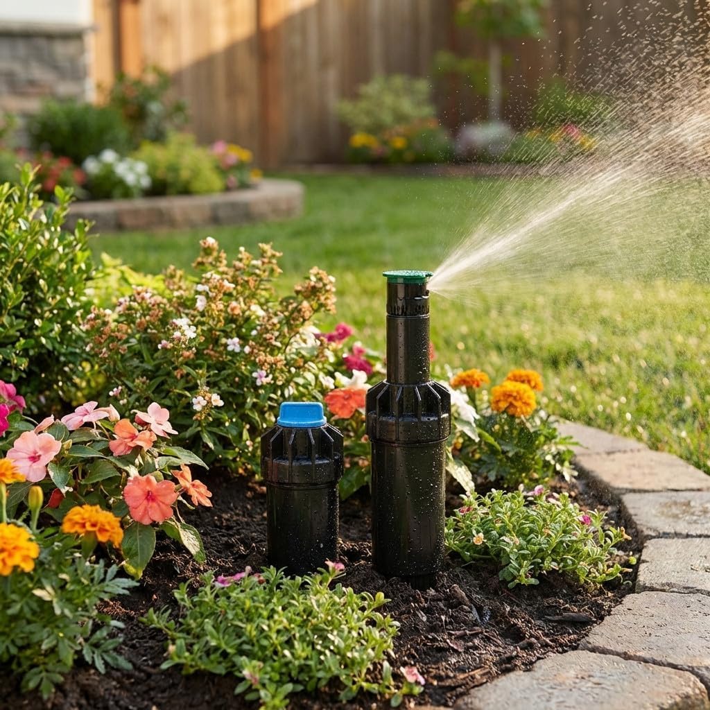 Confezione da 10 diffusori di irrigazione emergente, 5 cm, con ugello KVF-15 K-Rain, irrigatore di portata 4,5 metri, regolabile da 0° a 360°, irrigazione precisa e basso consumo d'acqua, piccoli