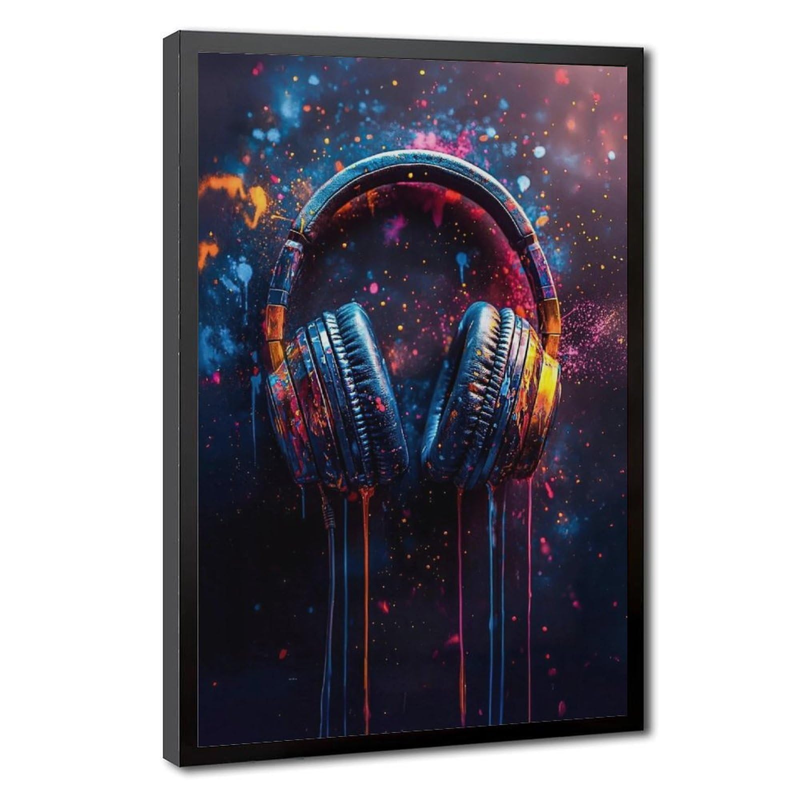 Bareronor Headphones Graffiti Canvas Poster for Dorm Room Decor Gift
