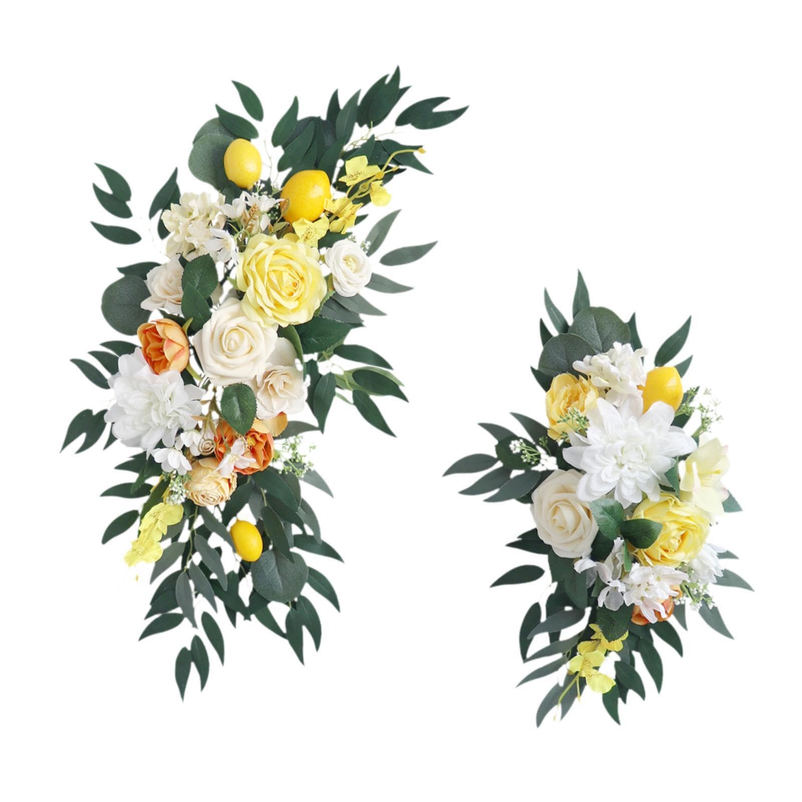 TWISAXC Striking Wedding Arch Flowers And Green Leaves Swag Enhancing for Creative Party Reception Area With Decorative Flower Arrangements Wedding Artificial Flowers With Green
