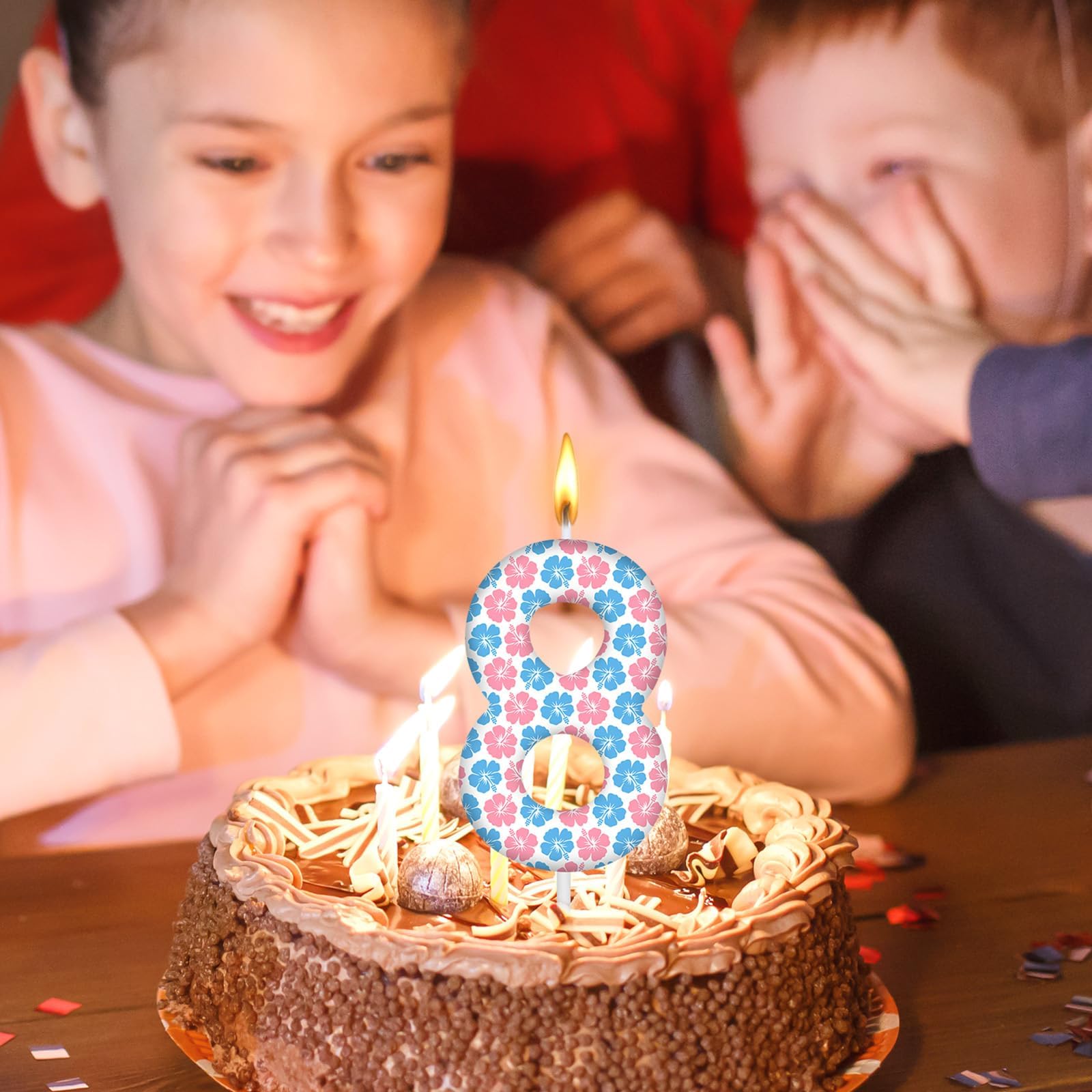 Velas Cumpleaños Velas Numéricas Rosa Degradado - Decoración Para Tartas Con Mariposas, Número 4 Vela 3 Años