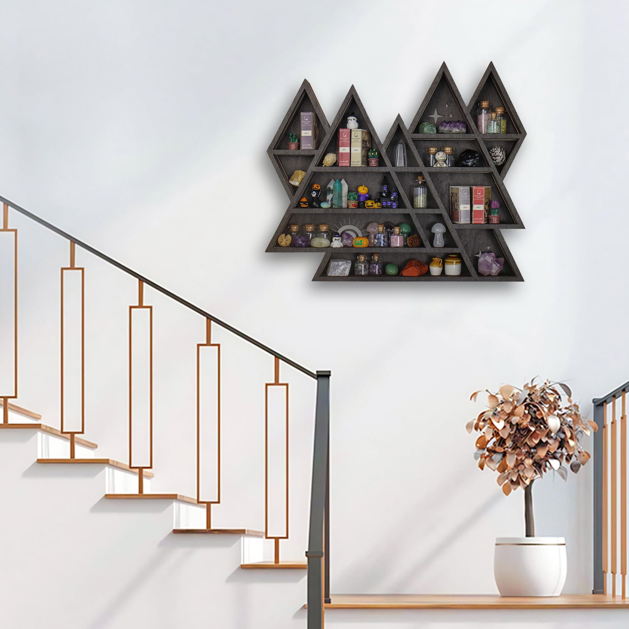 Amazon.com: Triangle Mountain Crystal Shelf Display for Wall, Rock