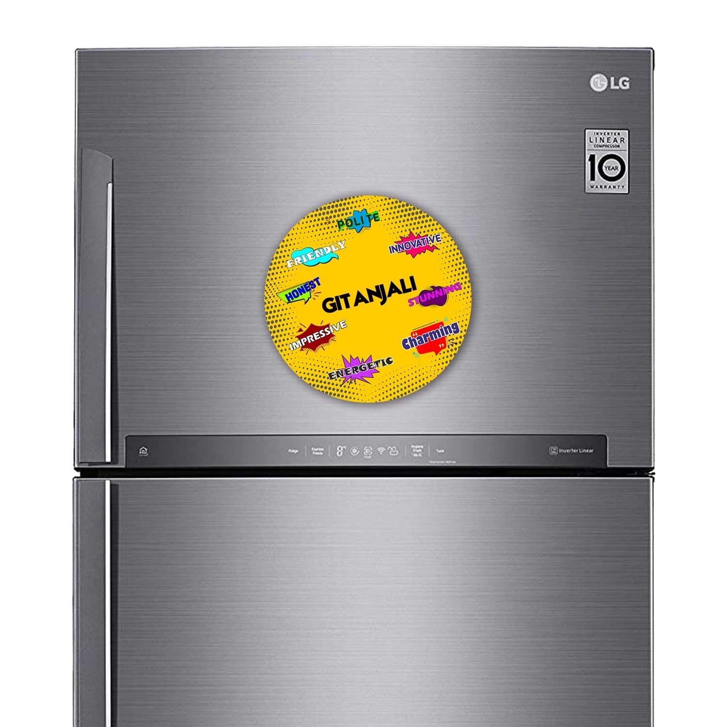 ASHVAH Customizable Stylish Fridge Sticker Magnet - Personality Trait Quotes - Gift for Friend, Son, Daughter, Kids, Husband, Wife Name - Gitanjali 1