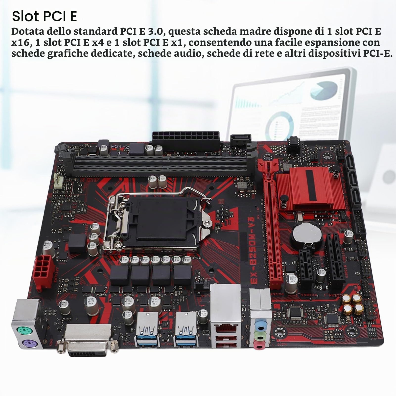 Cuifati LGA 1151 Motherboard, B250M V3 a 2 Canali DDR4 2400MHz Motherboard, per Core I7 I5 I3 14nm Processori CPU, PCI E 3.0, RTL8111HGGIGABIT Scheda di Rete