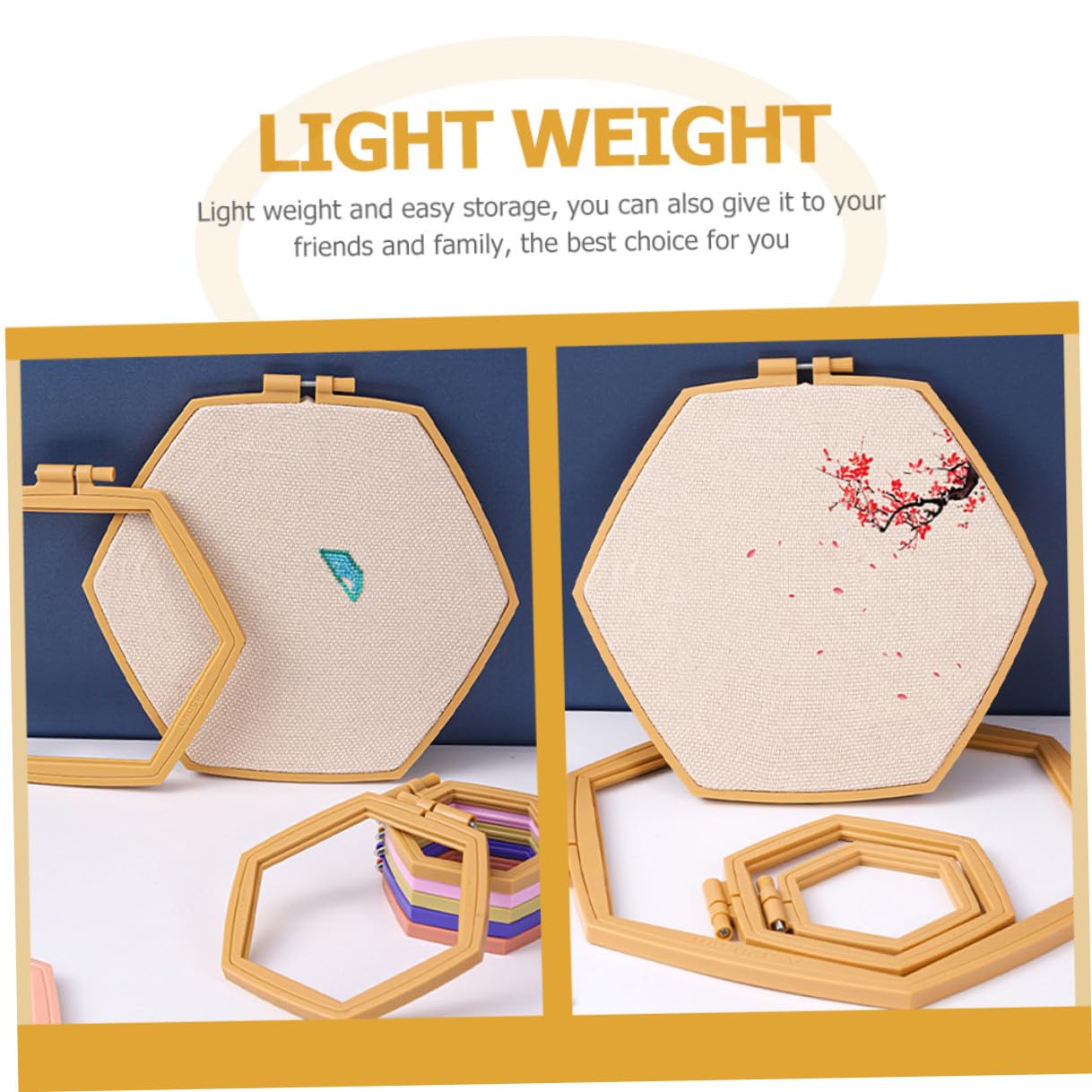 BELLIFFY Aros de Bordado Ajustables de Abs Reutilizables para Punto de Cruz y Quilting, Pack de 4 Piezas Diseño Simple y Creativo para Amantes del DIY