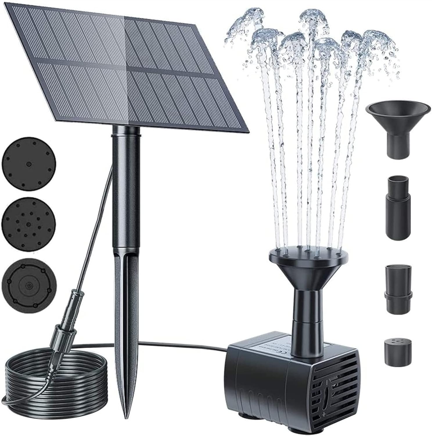 Solar Water Fountain Pump Outdoor, Upgraded Solar Fountain Pond Pump Kit With Stake, Solar Powered Fountain Water Pump For Bird Bath, Garden, Backyard, Pool, Fish Tank, 2.5W Solar Powered Water Pump