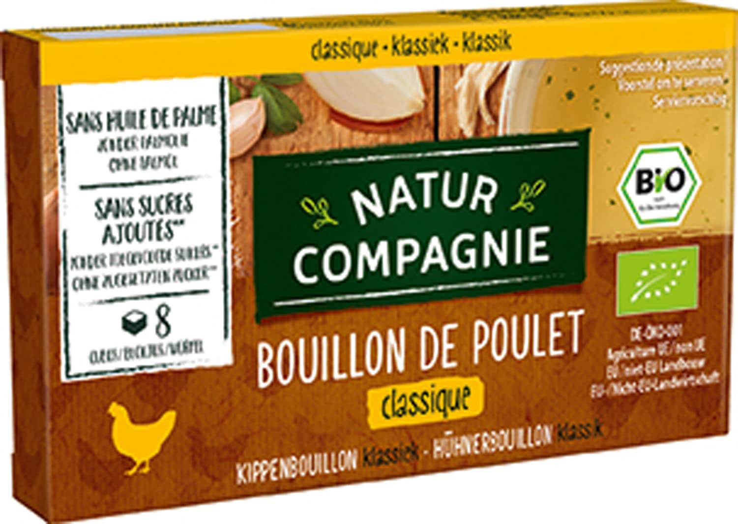 Caldo de Pollo cubitos Natur Compagnie, 8x11 gr