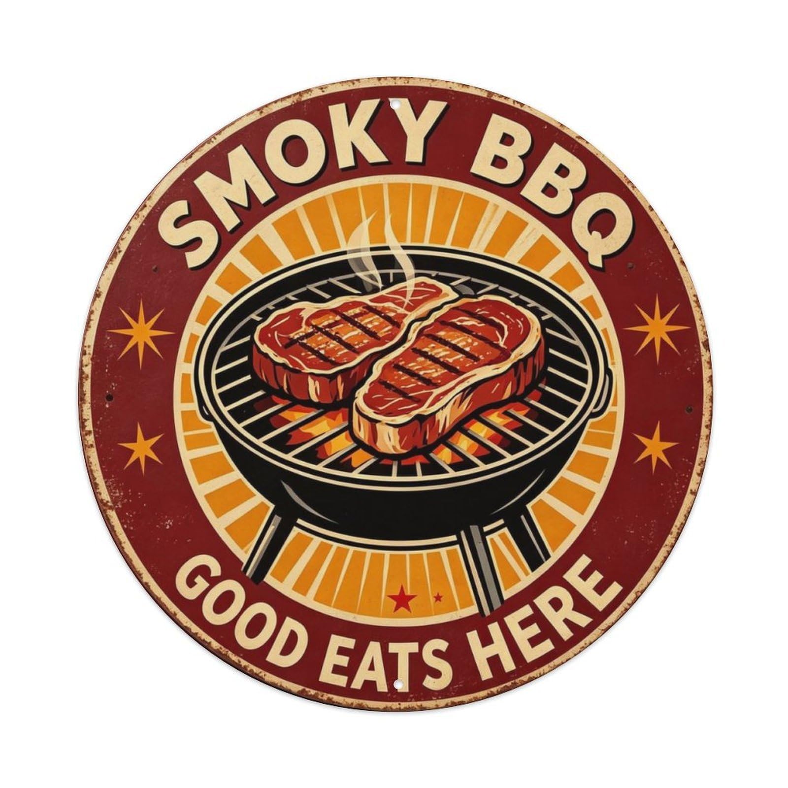 Smoky Bbq Metal Tin Sign Plaque