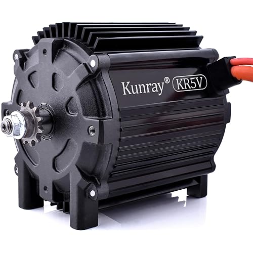 Kunray Electric Brushless DC Motor 72V 5000W Electric Dirt Bike Motor Peak 6900rpm Peak 10KW for Go Kart Razor Upgrade Kit Motorcycle and More (Upgraded Brushless DC Motor, 72V 5000W)