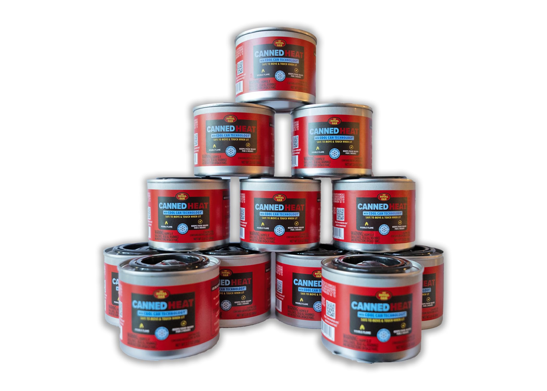 Royal Oak Canned Heat 12/2 Hour Fuel, Easy Open, Resealable, Non-Drip, for Food, Chafing Dishes, Buffet Burners, Parties, Weddings, BBQs, Small, RED